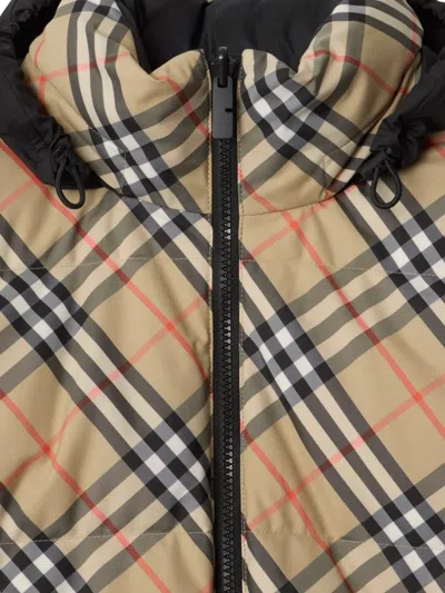 Burberry Reversible Check Puffer Jacket In Neutral
