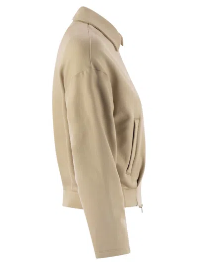 Max Mara Argenta Cropped Silk And Cotton Sweatshirt In Blue