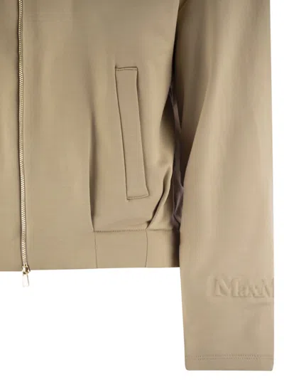 Max Mara Argenta Cropped Silk And Cotton Sweatshirt In Blue