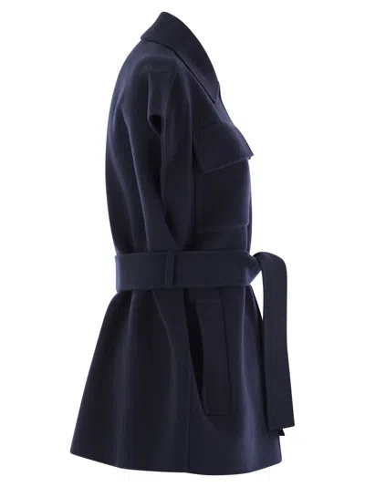 Weekend Max Mara Elegia Wool Waistcoat With Belt In Blue