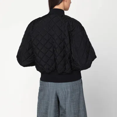 Jil Sander Quilted Jacket With Monogram Design In Black