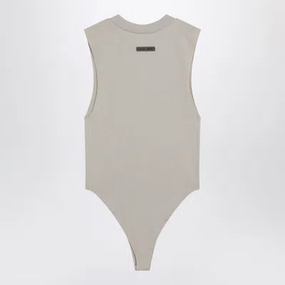 Essentials Logo Patch Ribbed Bodysuit In Brown