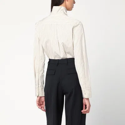 Patou Striped Shirt With Scarf Collar In Red