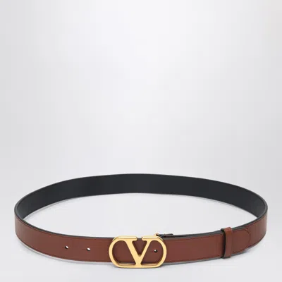 Valentino Garavani Vlogo Signature Deep Caramel Belt Women In Brown