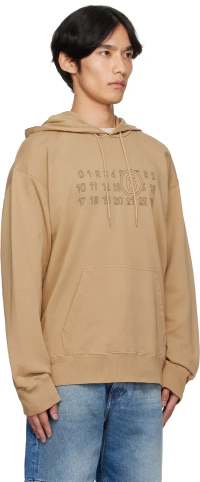 Mm6 Maison Margiela Mm6 By Maison Margiela Relaxed-fit Cotton Hoodie With Unique Graphic Print In Brown
