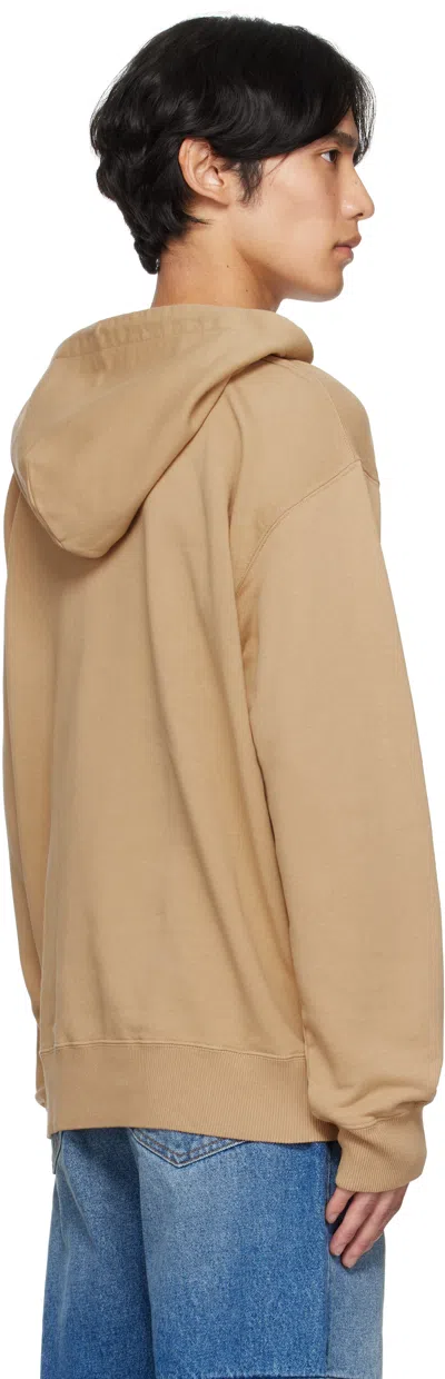 Mm6 Maison Margiela Mm6 By Maison Margiela Relaxed-fit Cotton Hoodie With Unique Graphic Print In Brown