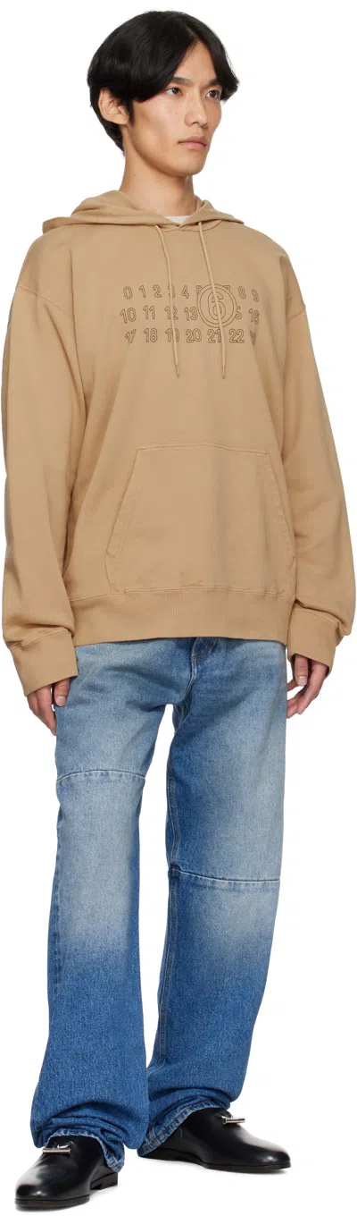 Mm6 Maison Margiela Mm6 By Maison Margiela Relaxed-fit Cotton Hoodie With Unique Graphic Print In Brown