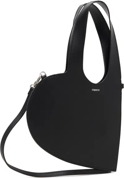 Coperni Baby Heart Leather Crossbody Bag In Black
