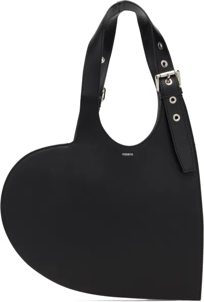 Coperni Asymmetrical Heart-shaped Shoulder Bag In Black