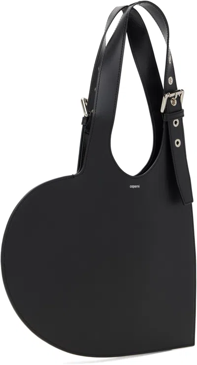 Coperni Asymmetrical Heart-shaped Shoulder Bag In Black