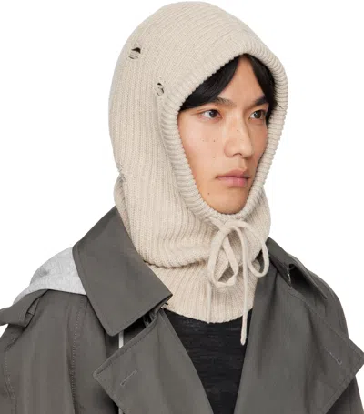 Mm6 Maison Margiela Off-white Wool Hood In Neutral