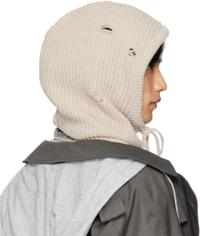 Mm6 Maison Margiela Off-white Wool Hood In Neutral