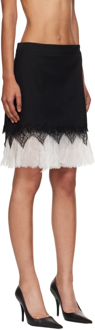 Alexander Mcqueen Spider Web Lace Miniskirt In Black