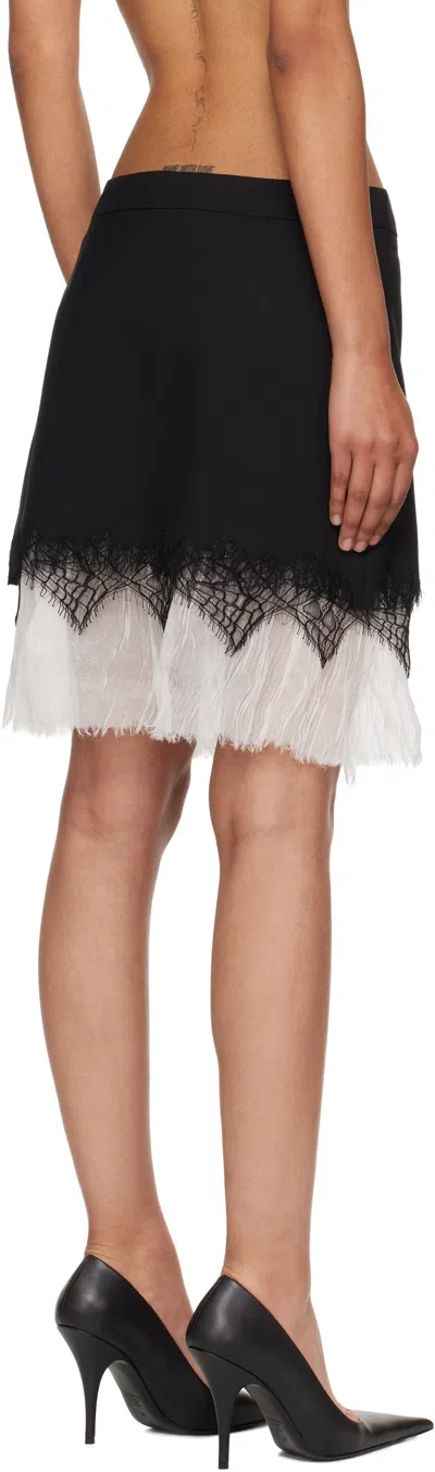 Alexander Mcqueen Spider Web Lace Miniskirt In Black