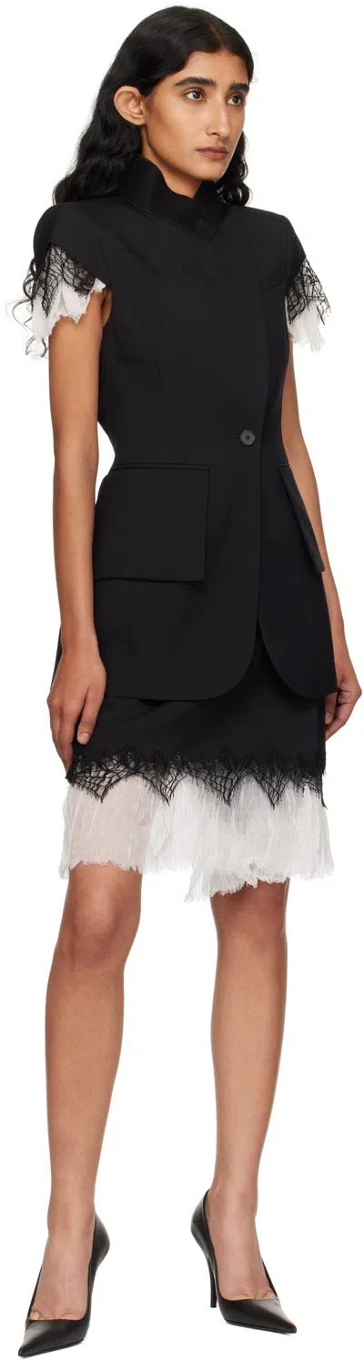 Alexander Mcqueen Spider Web Lace Miniskirt In Black