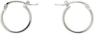 Mm6 Maison Margiela Logo Hoop Earrings In Silver