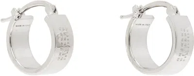 Mm6 Maison Margiela Logo Hoop Earrings In Silver