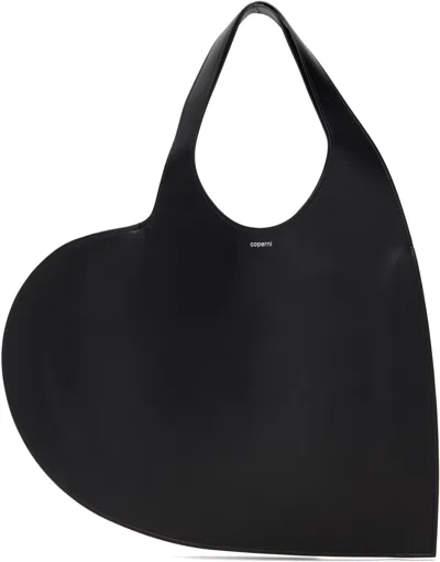 Coperni Baby Heart Leather Crossbody Bag In Black