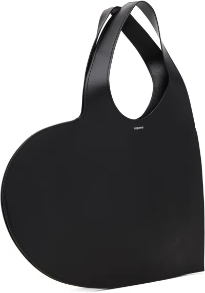 Coperni Baby Heart Leather Crossbody Bag In Black
