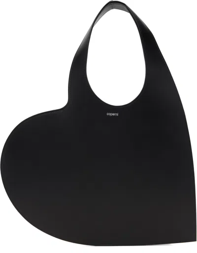 Coperni Baby Heart Leather Crossbody Bag In Black