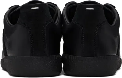 Maison Margiela Low Top Sneakers Featuring Suede Panels In Black