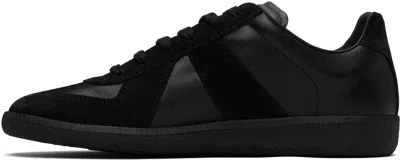 Maison Margiela Low Top Sneakers Featuring Suede Panels In Black