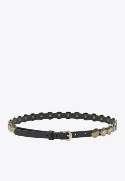 Golden Goose Db Trinidad Studded Leather Belt In Black