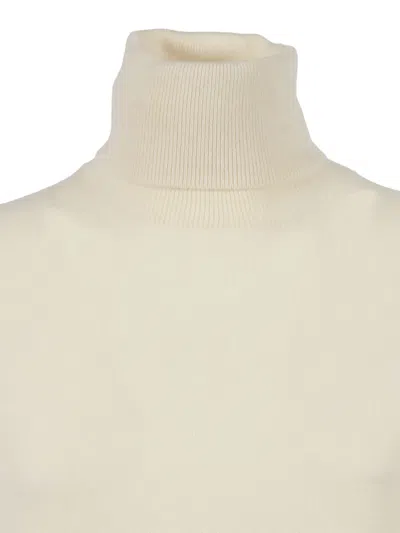 Kangra Cashmere Seamless Regular Fit Turtleneck Sweater In White