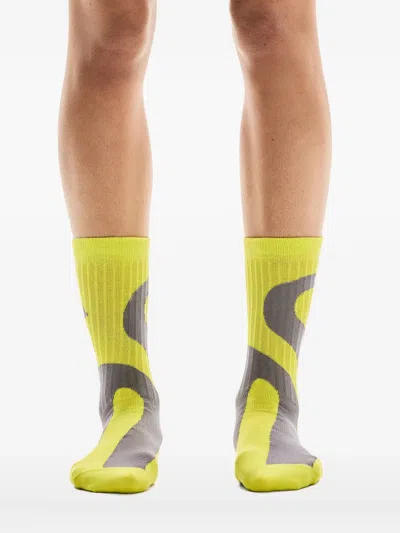 On Logo-patterned Socks (pack Of Two) In Yellow