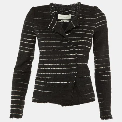 Pre-owned Isabel Marant Étoile Black Striped Cotton Button Front Cardigan S