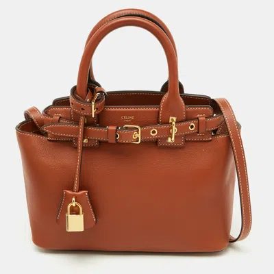 Pre-owned Celine Brown Supple Leather Teen Conti Satchel