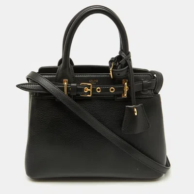 Pre-owned Celine Black Supple Leather Teen Conti Satchel