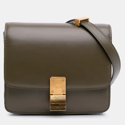 Pre-owned Celine Brown Small Calfskin Classic Box