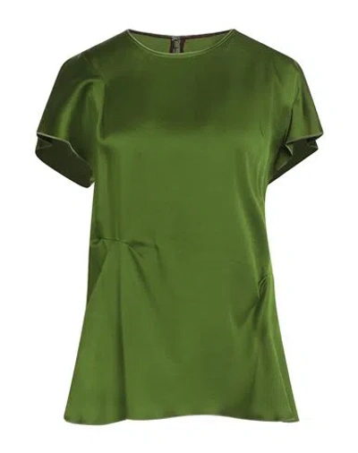 Victoria Beckham Draped Pleated Detail Top In Algae In Multi
