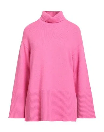 Sundek Goldenwave Woman Turtleneck Fuchsia Size Xs Wool, Viscose, Polyamide, Cashmere In Pink