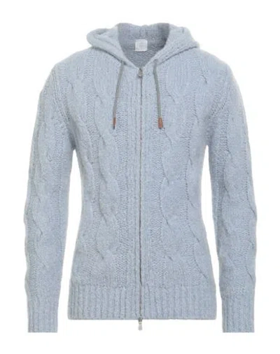 Eleventy Man Cardigan Light Blue Size Xxl Cashmere, Alpaca Wool, Silk In Blue