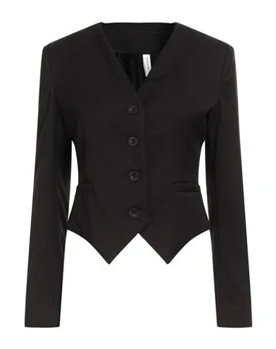 Tensione In Woman Jacket Black Size M Polyester, Viscose, Elastic Fibres In Black