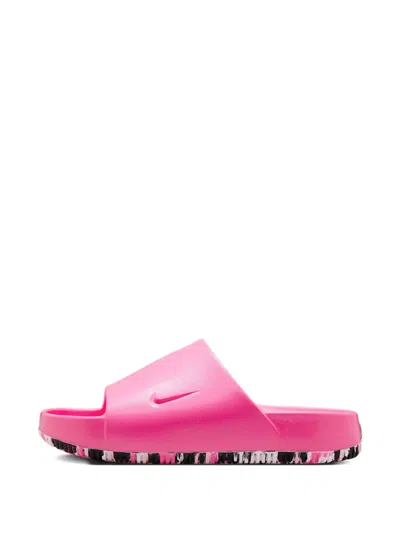 Nike Leopard-print Slides In Pink