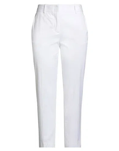 Eleventy Woman Pants White Size 10 Cotton, Lycra, Elastane In White
