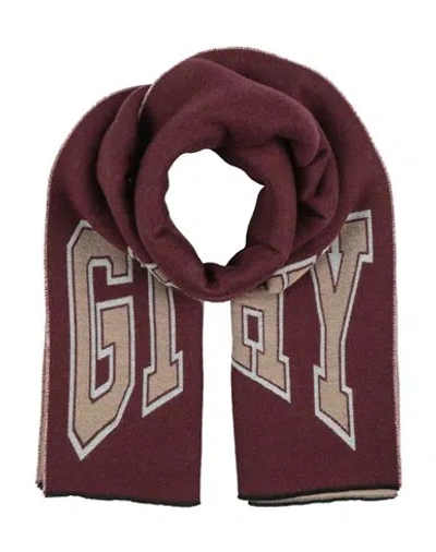 Givenchy Man Scarf Burgundy Size - Wool In Burgundy