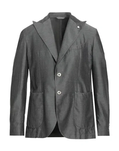 Luigi Bianchi Mantova Man Blazer Grey Size 44 Cotton, Linen, Mohair Wool In Multi