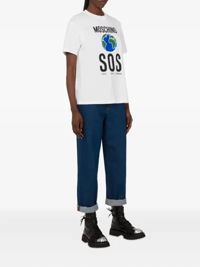 Moschino Couture Tshirt With Print In White