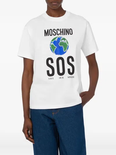 Moschino Couture Tshirt With Print In White