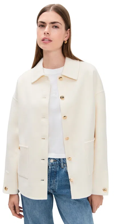 Anine Bing Wool And Cashmere Jacket With Long Sleeves In White