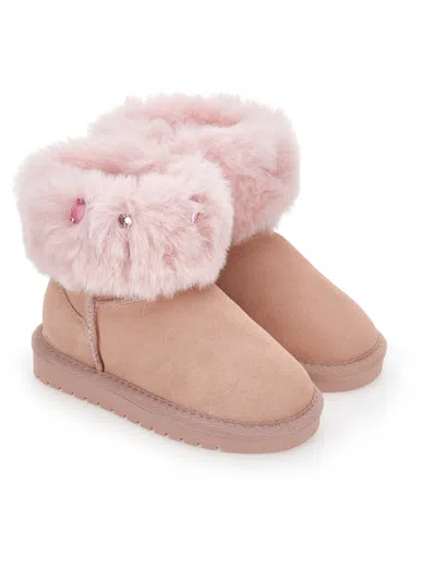 Monnalisa Bow-embellished Boots In Brown