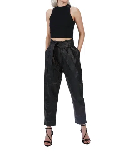 Smythe Pleated Leather Pant In Black