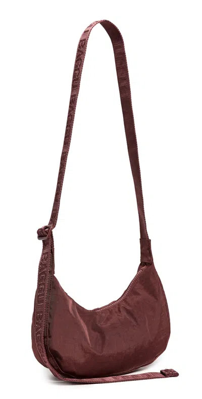Baggu Small Nylon Crescent Bag Mahogany Mahogany In Brown