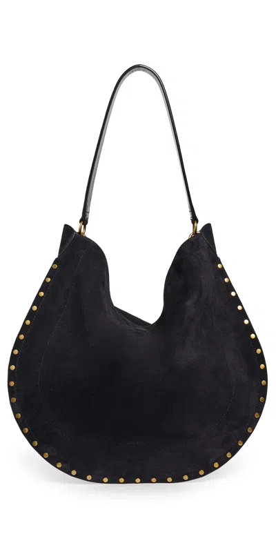 Isabel Marant Black Midnight Oskan Soft Zip Shoulder Bag In Black