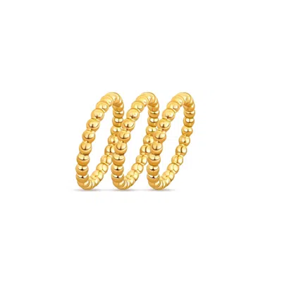 Ellie Vail Lucia Beaded Triple Ring Set In Gold In Gold