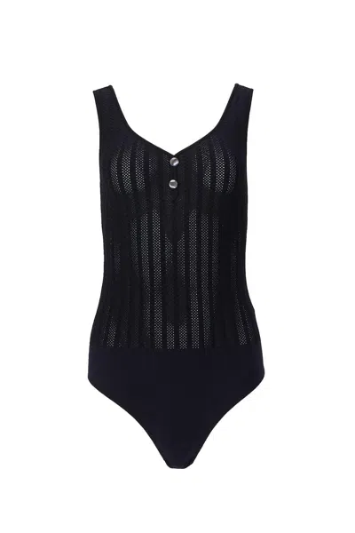 Molli Petra Bodysuit In Deep Midnight In Gray